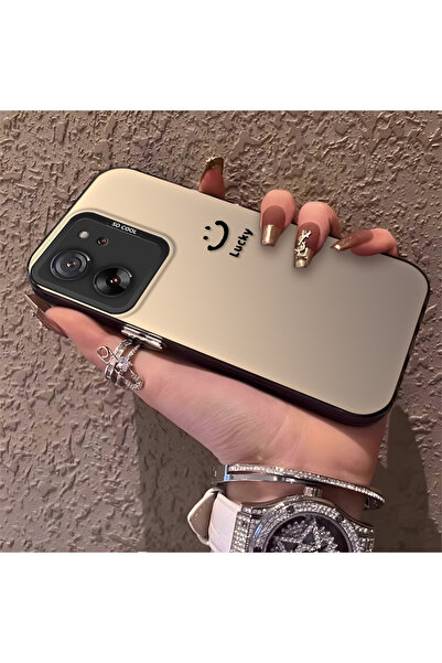 CHICASELUX Mi 13T Pro/Mi 13T Uyumlu Sade yazılı gülen yüz kılıf, ins tarzı ra...