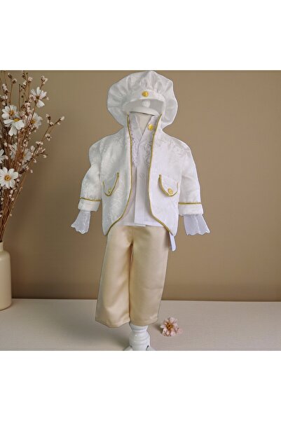 Inovius Costum Pentru Botez, Gentlemanul Marii, 4 piese, Alb - Gabb2 - Marime...