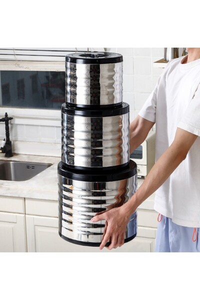 WDA Stainless Steel Storage Container – 2L / 5L / 9L Kitchen Food Storage Box...