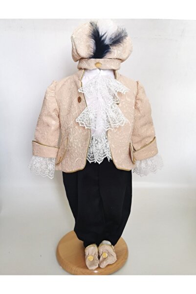 Inovius Costum botez print, cream - DPH385 - Marime: 6-9 luni