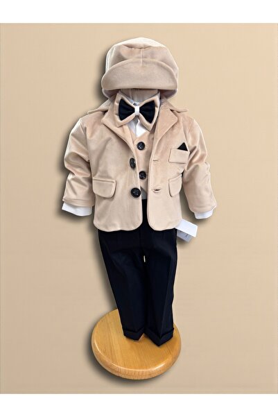 Inovius Κρεμ Βελούδο στολή - DPH305 - Μέγεθος: 3 μηνών