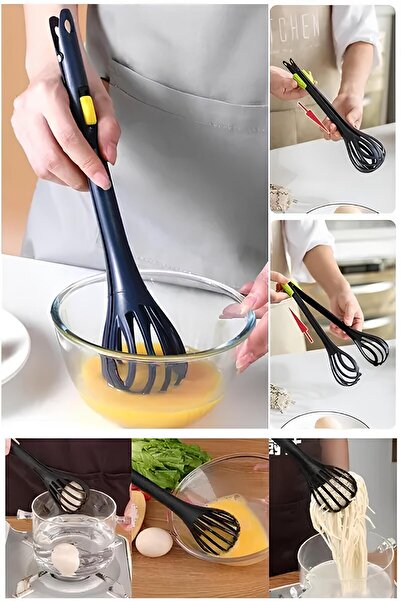 MorBebe خفاقة كريم صلصة البيض السحرية العملية المكونة من وظيفتين وملقط المعكرونة