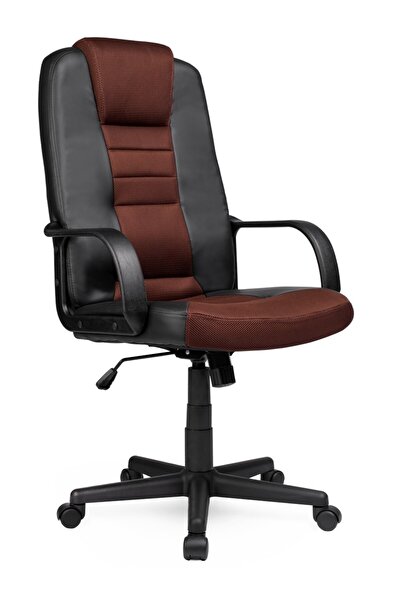 SOFOTEL Fotoliu din piele micro-plasă 518B, negru și maro