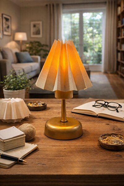 MİLA AYDINLATMA UMBRELLA ŞAPKALI MASA LAMBASI PİLLİ AÇ-KAPA BUTONLU