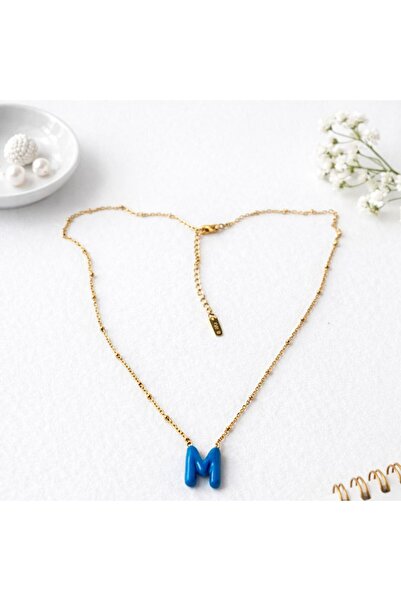 Archhazel Jewelery Elegant Steel Necklace with Letter m
