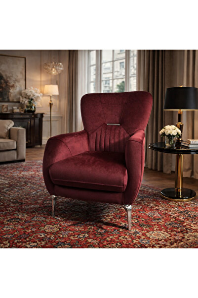 Carmen Mobilya Nirvana Bordo Tekli Berjer