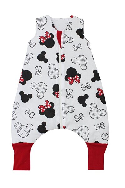 PRICHINDEL Sleeping Bag with Filling, Red Bows, with Legs