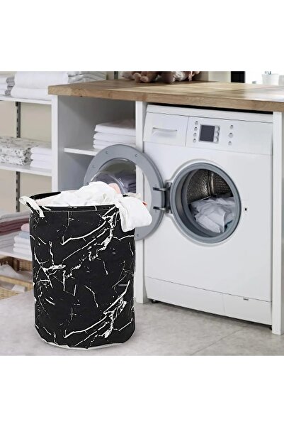 Thirty Three Design Coș depozitare pliabil, 100% bumbac, cu mânere, cilindric...