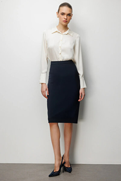 Ekol Arkası Yırtmaçlı Kalem Etek 1086