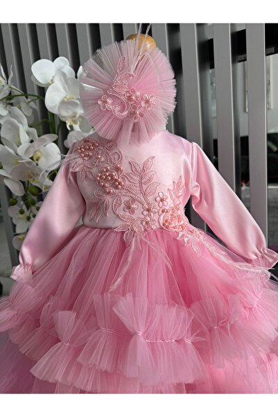 Inovius Rochita botez Anne roz - DPH23 - Marime: 0-3 Luni Maneca Lunga