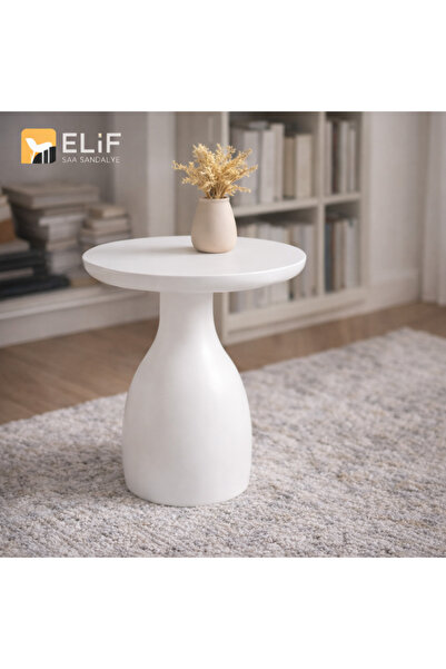 ELİF SANDALYE Mantar Masa Takımı – Modern Yuvarlak Sehpa Seti (2 Renk Seçeneğ...