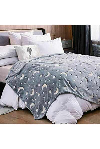 OEM Fluffy and Magic Blanket, Glow in the Dark Print, Stars, Grey, 185cm x 100cm