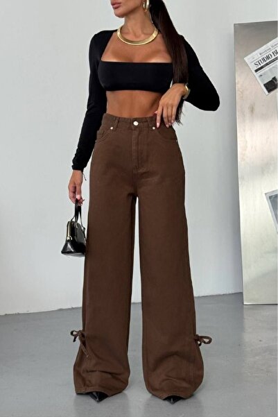 Joana Women's Oversize Brown Jeans Size 36