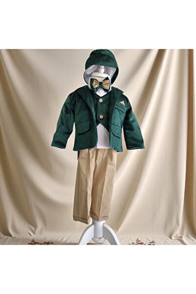 Inovius Costum Pentru Botez, Micul Aristocrat, 5 piese, Verde - Gabb6 - Marim...