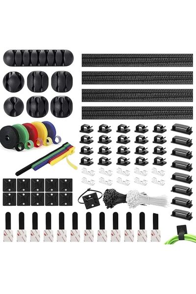 The Bros طقم تنظيم الكابلات، 304 قطعة لتنظيم الكابلات للمنزل والمكتب. مفيد لأ...