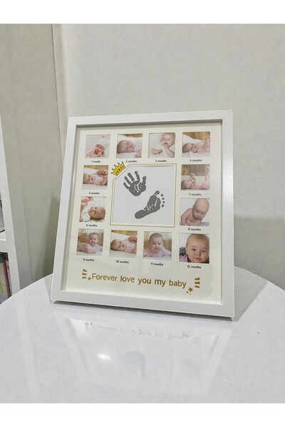 CaactuStore Yeni Doğan Bebek 12 Aylık Fotoğraf Anı Çerçevesi Ayaklı Ve Asılab...