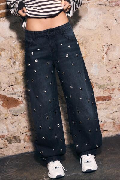 Stradivarius Kuşgözü detaylı barrel jean