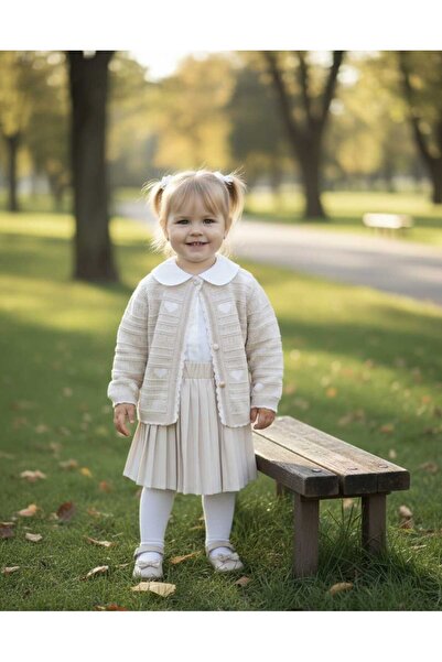 Lumia Baby طقم لورا بيبي مكون من 3 قطع: سترة وقميص وتنورة بنمط قلب للفتيات ال...