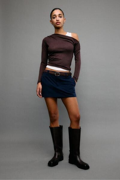 Stradivarius Kemerli mini şort etek