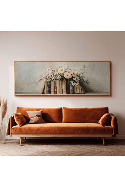 Dekorsiahome Ahşap Çerçeveli Panoramik Oturma Odası Salon Tablosu UZ0160