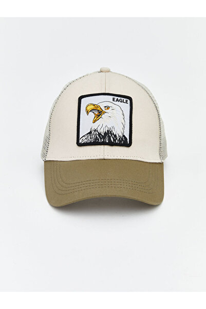 LC Waikiki Bej Kartal Nakışlı Erkek Kep Şapka