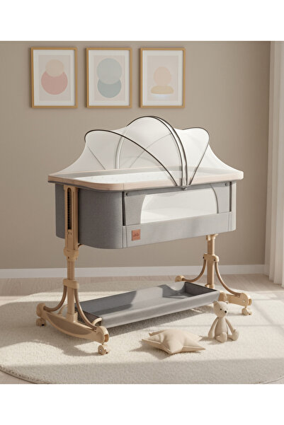 Bonfino Regal Crib & Bedside Bassinet, Bedside Sleeper and Rocking Cradle wit...