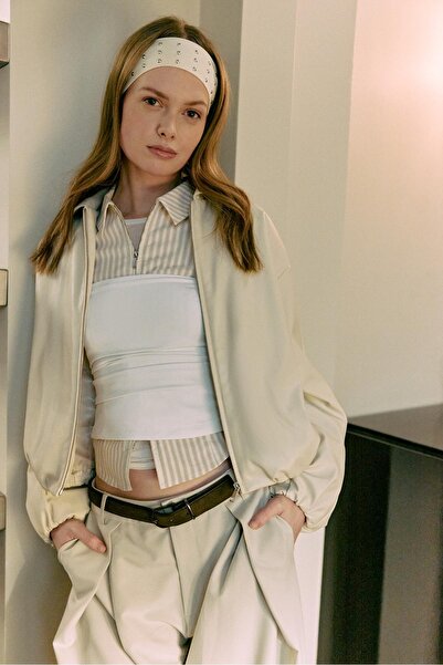 Stradivarius Suni deri dolgulu bomber ceket