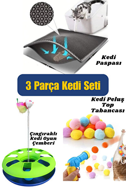 ego home 3 Piece Cat Set Play and Grooming Set Cat Grooming Set Cat Hoop-Cat ...