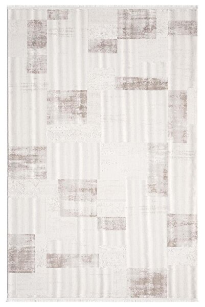 Karmen Halı Truva Tv035k Krem Rengi Halı Bej Geometrik Detaylı Akrilik Yumuşa...