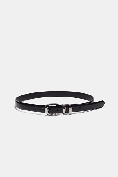 Stradivarius Basic parlak suni deri kemer