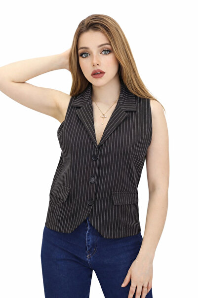 cheen Дамска кафява риза с яка, закопчаваща се отпред, в стил сако