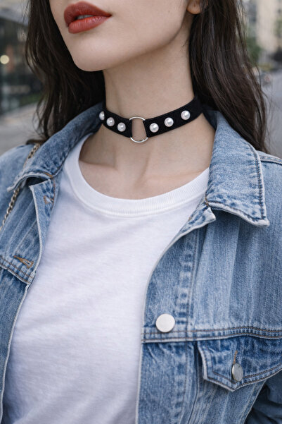 Liora De Mar Choker – Velvet Neck Collar with Pearl Detail
