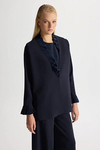 MISS DALIDA Kolsuz Cupro Tunik Takım Dark Navy