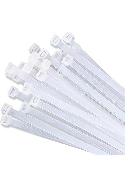 The Bros أربطة كابلات شفافة بيضاء بطول 16 بوصة، 100 رباط في العبوة، أغلفة بلا...
