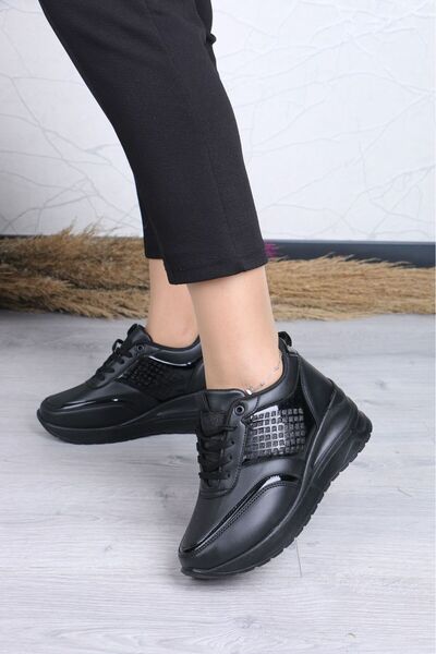 LEYDİ SHOES Alisa Black Mesh Detail Sports