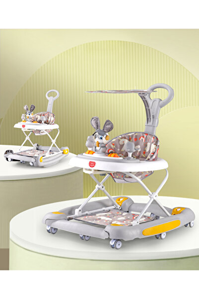 PlayNation مشاية أطفال قابلة للطي من بلاي نيشن، بتصميم أرنب وحيد القرن، مع مق...