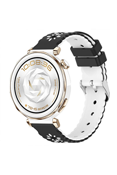 Sneezy ساعة هواوي واتش جي تي 5 برو 42 ملم، حزام سيليكون ناعم بنمط زهور، حزام ...