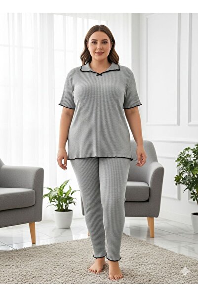 sleeproom Women's Gray Summer Camisole Pink Pajama Set