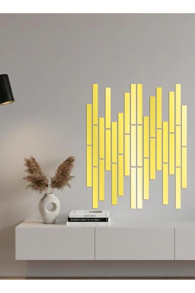 Generic اكريليك مرايه دبل فيس - شفاف / ذهبي ( ٣٦ قطعه ) مقاس القطعه ٥ سم* ٤٠ ...