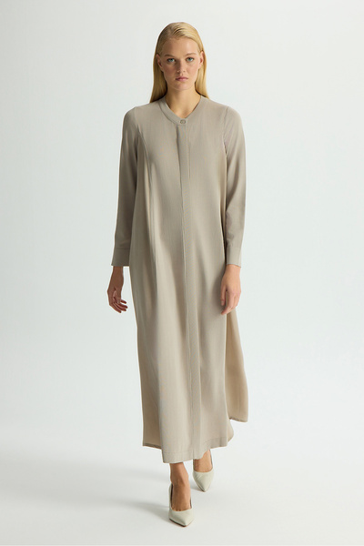 MISS DALIDA Gizli Patlı Düz Renk Triko Kap Stone