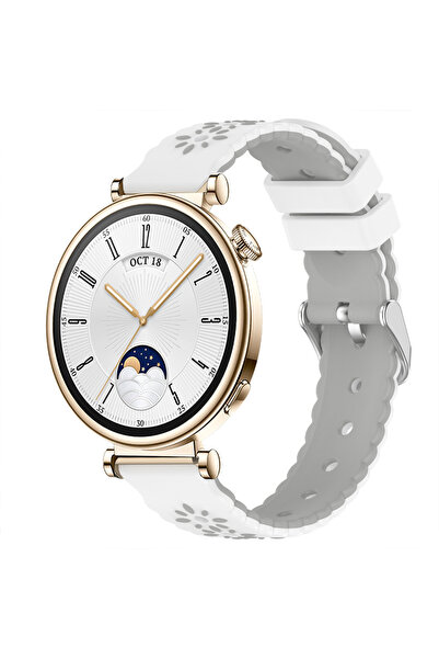 Sneezy ساعة هواوي GT4 مقاس 41 ملم متوافقة مع حزام سيليكون ناعم بنمط الزهور أن...