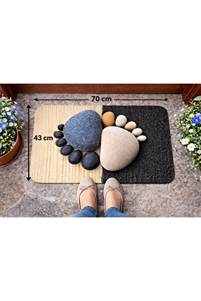 SoGood Concept Taş Ayaklar Desenli Kapı Önü Ve Çok Amaçlı Paspas