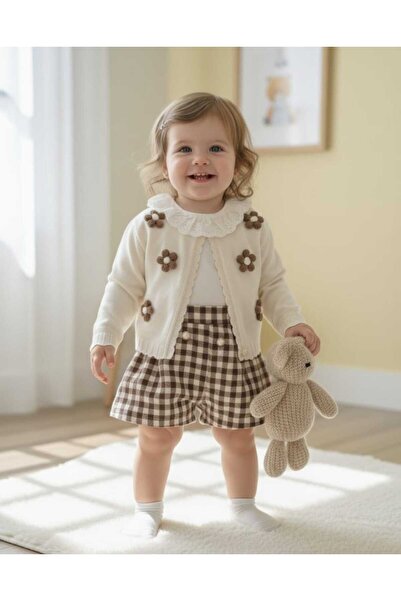 Lumia Baby طقم لورا بيبي مكون من 3 قطع للأطفال البنات مع سترة مطرزة بالزهور و...