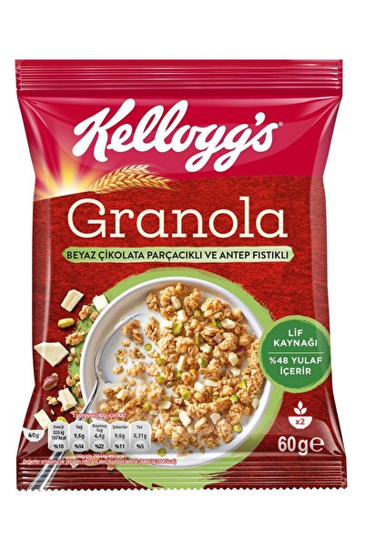 Kellogg's Beyaz Çikolata Parçacıklı&Antep Fıstıklı Granola 60Gr