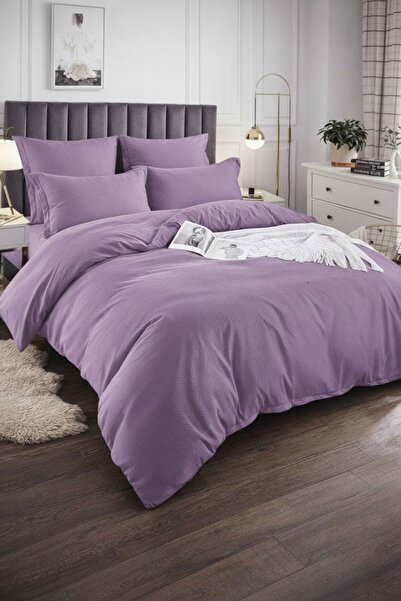Casa Pucioasa Crepe Duvet Cover Set 6 pieces, normal Bed Sheet , lavender color
