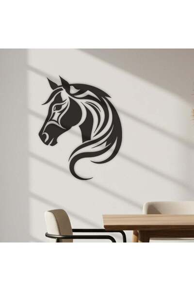 Generic منحوتة أكريليك أسود - حصان - مقاس ٤٠*٥٠ - AC-212026002