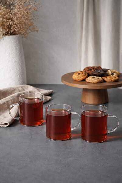 NOKKA 3-Piece Glass Mug Set – Transparent Heat-Resistant Tea & Coffee Cup