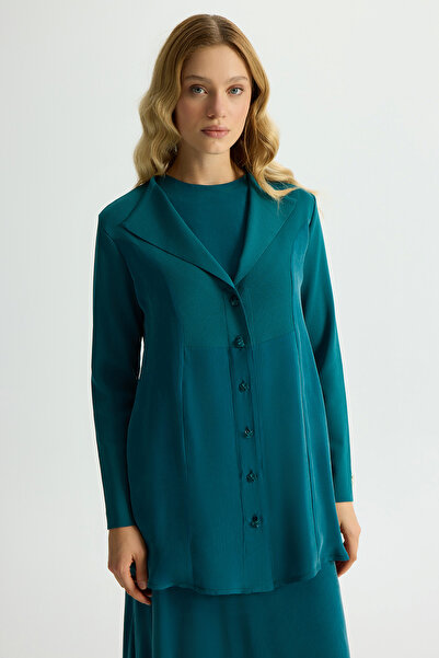 MISS DALIDA Triko-Cupro Ceket North Sea