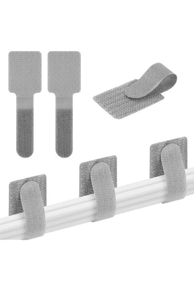 The Bros ٥٠ رباط كابلات بخطاف وحلقة، رباطات كابلات ذاتية اللصق بخطاف وحلقة، ق...