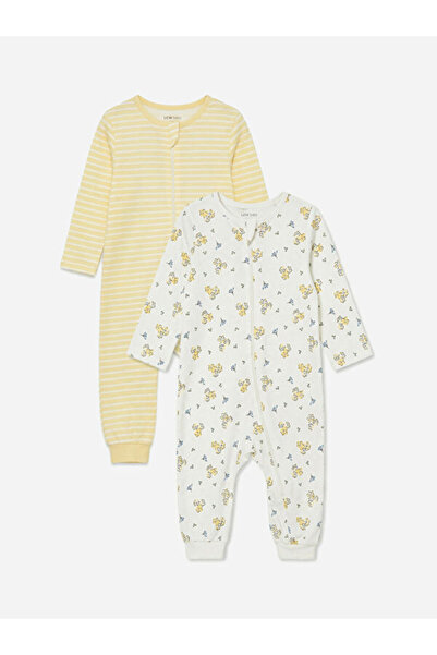 LC Waikiki Rmz Gi̇yi̇m Farkiyla Zero Roba Collar Baby Girl Jumpsuit 2-Piece Set